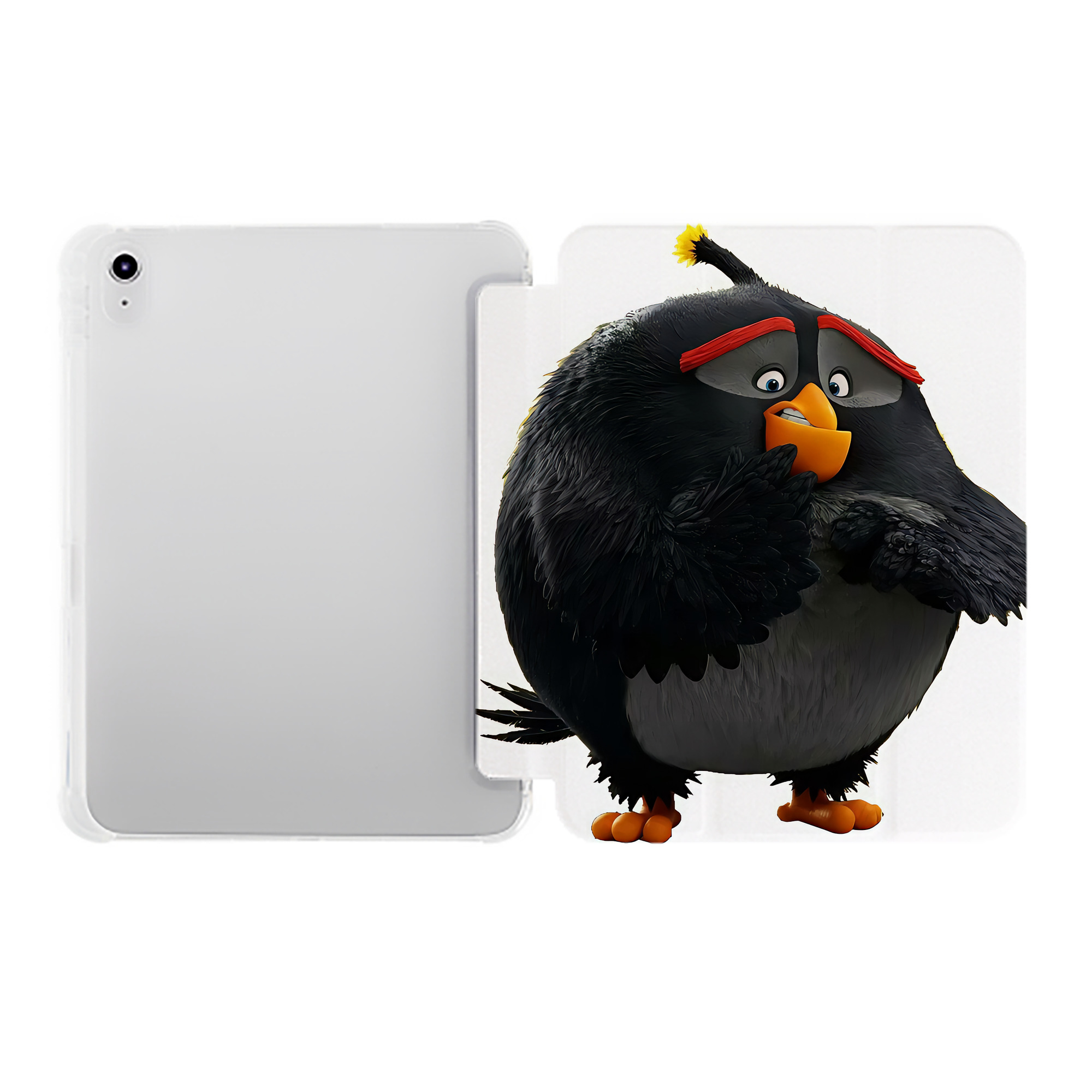 （画像用） Angry Birds アングリーバード IPad ケース ペン収納付き 三つ折りスタンド PUレザー×シリコン 対応機種9.5/10.5/10.9インチ